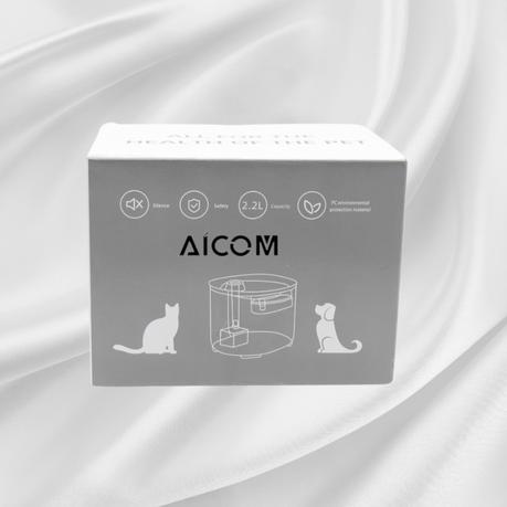 AICOM - 2.2L Pet Water Dispenser Fountain with Stainless Steel Tap - Black, Transparent - Image 7