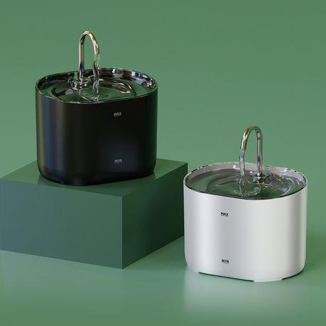AICOM - 2.2L Pet Water Dispenser Fountain with Stainless Steel Tap - Black, Transparent - Image 8