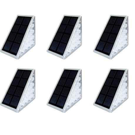 AICOM - 6PCS Solar LED Lights for Outdoor Stairs Pathway Up to 10 Hours