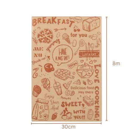 Bestby - Retro Newspaper Design Pastry Baking Paper Cooking Paper(2 Rolls) - Brown - Image 2