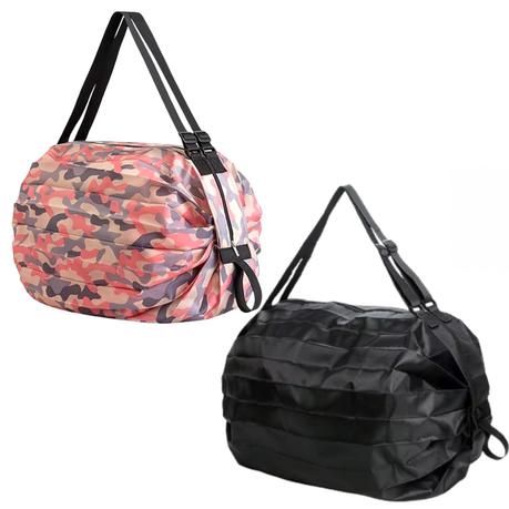 Bestby - 50L Reusable Fast-folding Handy Shopper Duffle Tote Bags(Set of 2) - Blue Brown