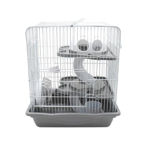 Bestby - Hamster Mice Two Levels House Cage with Exercise Wheel and Slides