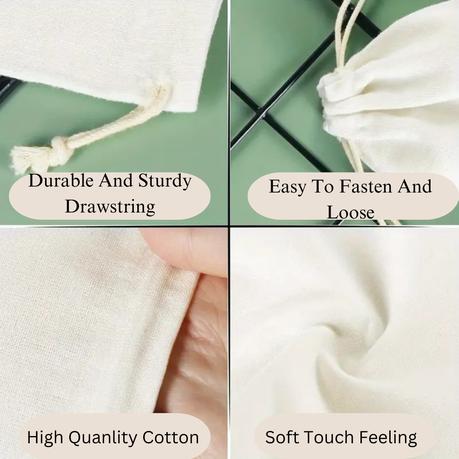 50 Pieces Drawstring Cotton Sachet Bags for Packaging Gift Storage - S - Image 3