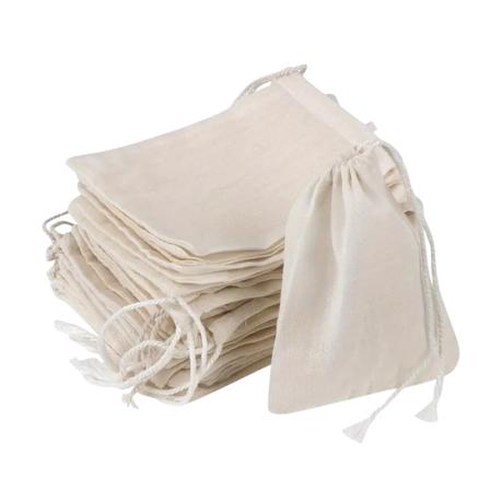 50 Pieces Drawstring Cotton Sachet Bags for Packaging Gift Storage - M