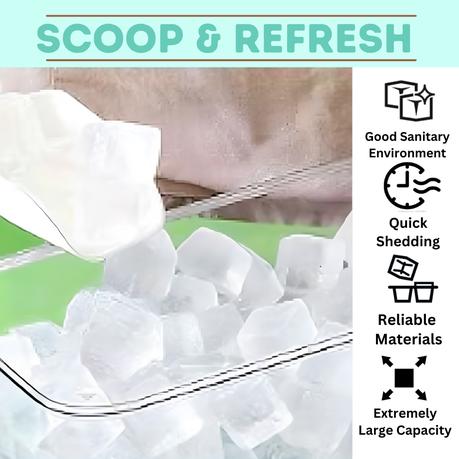 Bestby - Double Stack Ice Cube Tray with Lid, Storage Bin and Shovel - Beige - Image 12