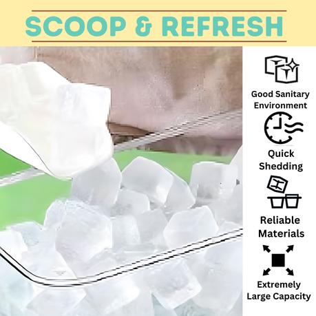 Bestby - Double Stack Ice Cube Tray with Lid, Storage Bin and Shovel - Beige - Image 6