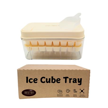 Bestby - Double Stack Ice Cube Tray with Lid, Storage Bin and Shovel - Beige - Image 8