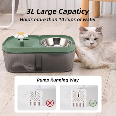 3L Large Capacity 2-in-1 Automatic Pet Water and Food Dispenser - White - Image 3