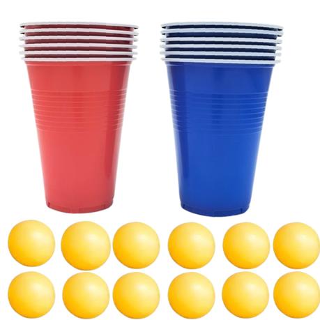 Bestby - Beer Pong Game Set with 12 Cups And 12 Ping Pong Balls