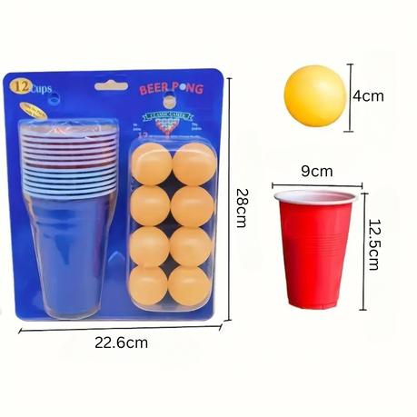 Bestby - Beer Pong Game Set with 12 Cups And 12 Ping Pong Balls - Image 3