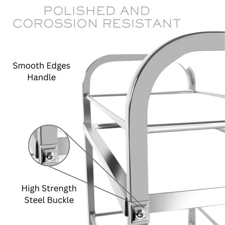 Bestby- 3-Tier Heavy Duty Stainless Steel Cart For Kitchen/Lab/Room Service - Image 4