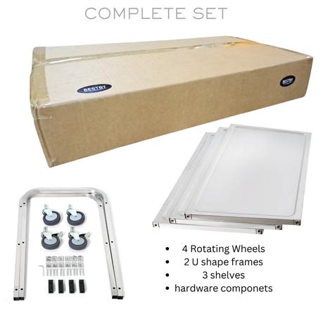 Bestby- 3-Tier Heavy Duty Stainless Steel Cart For Kitchen/Lab/Room Service - Image 9