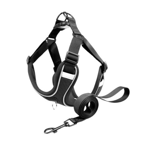 BESTBY - Adjustable Reflective Dog Harness with Leash for Small/Medium Dogs - M