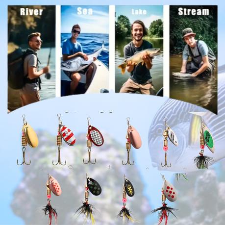 Arfast - 10 Pieces Fishing Lure Metal Spinnerbaits Tackle Box - Image 6