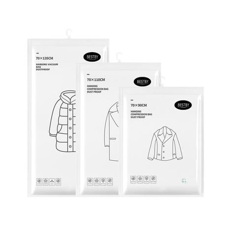 Bestby - 3 Pack Compression Bags with Multi-hole Hanger for Winter Clothes