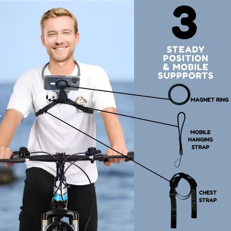 AICOM - Magnetic Hand-free Phone & Camera Holder Neck Mount POV/Vlog Selfie - Image 9