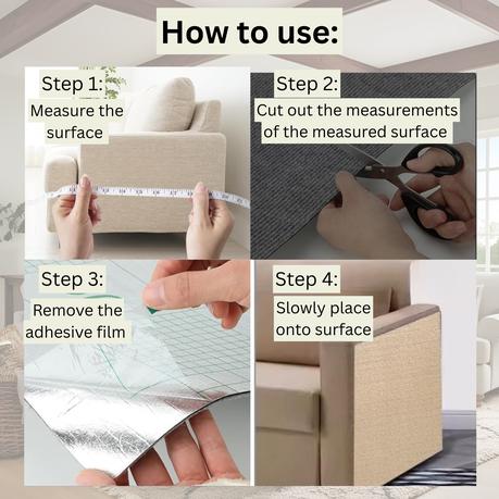 Bestby - 200x40cm Cat Scratcher Pad Self-Adhesive Furniture Guard Mat - Brown - Image 6