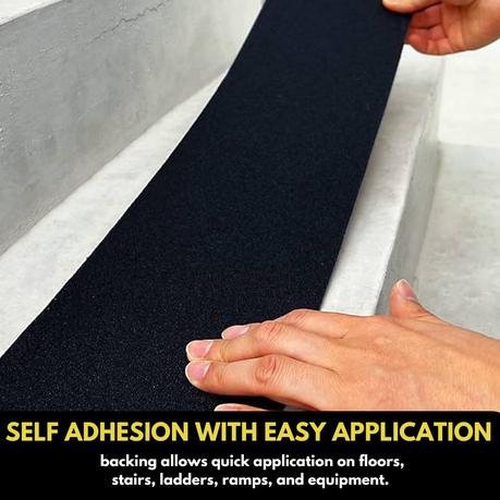 BESTBY-10cmx10m Non-Slip Safety Anti-Slip Tape Sticker for Ramps (2 Rolls) - Black - Image 3