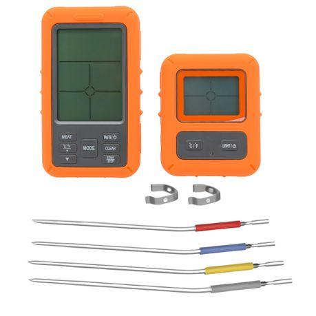 AICOM - 4 Probes Digital Meat Thermometer with Alarm Calibration & Timer