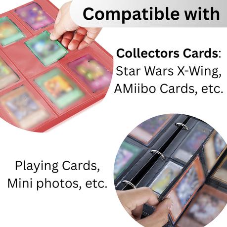 AICOM - 360 Slots Trading Card Book Collection Binder Album with PU Cover - Black - Image 3