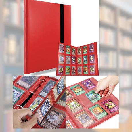 AICOM - 360 Slots Trading Card Book Collection Binder Album with PU Cover - Red - Image 11