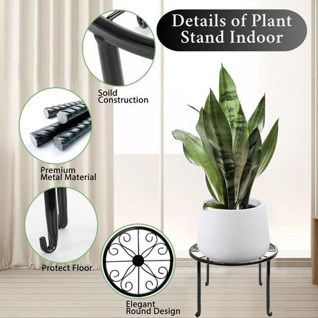 Bestby -5pcs Multi-height Metal Pot Flower Plant Stands for Décor & Display - Image 4