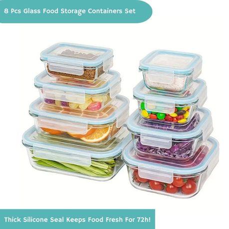 Bestby- 8pcs Borocilicate Glass Airtight Food Storage Containers Bowls Set - Image 3