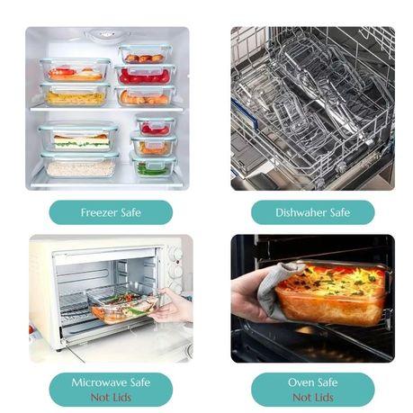Bestby- 8pcs Borocilicate Glass Airtight Food Storage Containers Bowls Set - Image 4