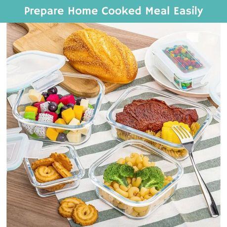 Bestby- 8pcs Borocilicate Glass Airtight Food Storage Containers Bowls Set - Image 5