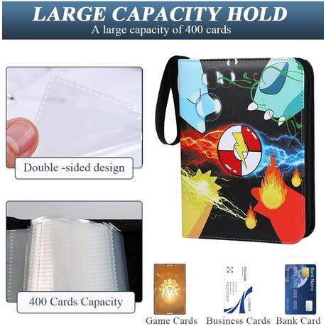 AICOM - 50-Page Card Binder with 400 Slots - Four-Pocket Grid Organizer - Image 3