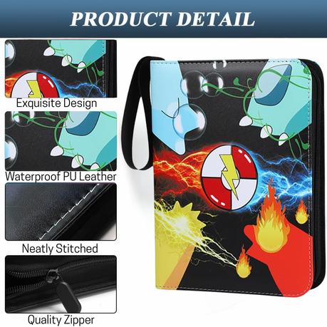 AICOM - 50-Page Card Binder with 400 Slots - Four-Pocket Grid Organizer - Image 4