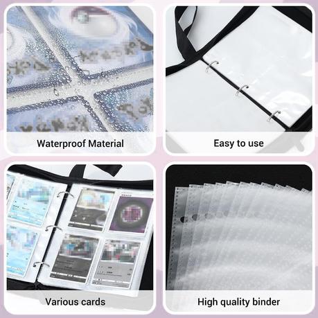 AICOM - 50-Page Card Binder with 400 Slots - Four-Pocket Grid Organizer - Image 6