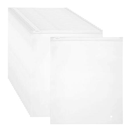 Bestby - 50pcs Clear Front Frosted Back Ziplock Plastic Packaging Bags - L