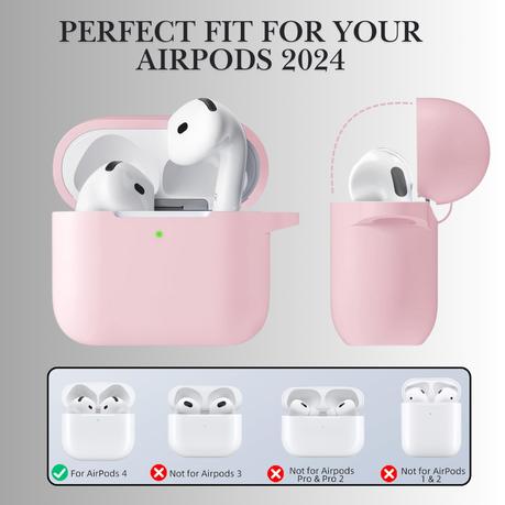 AICOM - AirPods 4th Gen Silicone Case with 3-in-1 Cleaning Kit & Carabiner - Black - Image 9