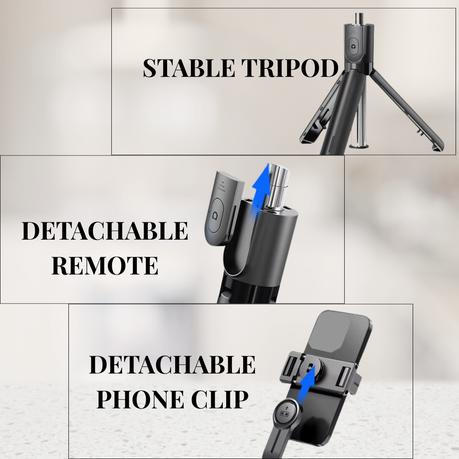 AICOM - 18cm Portable & Compact Selfie Stick Tripod Extended Lenghth 67cm - Image 6