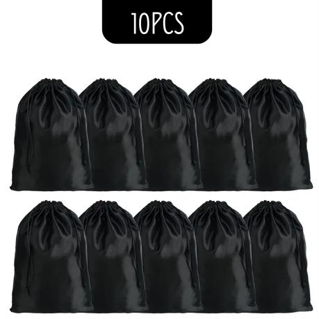 Bestby - 10 Pieces Satin Silk Drawstring Bags for Wig/Towel/Bedding Packaging - Image 3