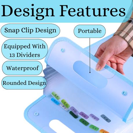 Bestby - 4PCS Blue Accordion File Folder Expanding Document Organizer - Image 3