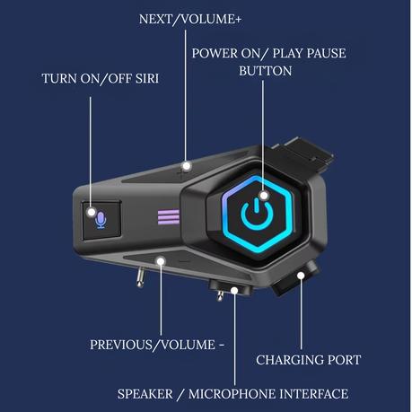 AICOM - Motorcycle Helmet Wireless Bluetooth Headset Earphone - Image 3