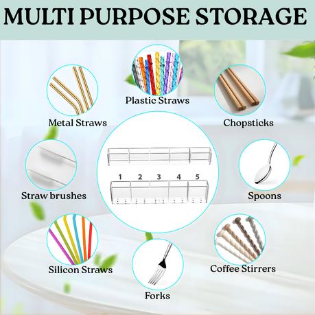 Bestby - 5 Slots Straw/Coffee Stirrer Clear Acrylic Holder Organizer Rack - Image 5