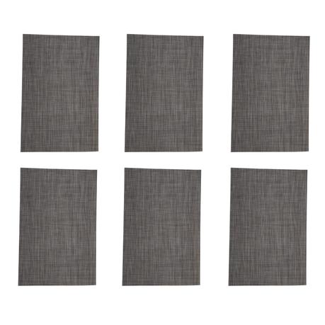Bestby - Anti-Slip Waterproof And Heat Resistant Table Mats 6-Pieces - Hemp Grey