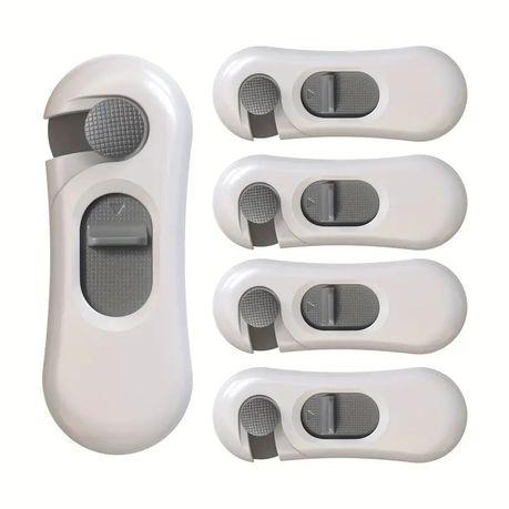 5 Piece Cabinet Safety Locks - PVC Baby Proofing for Drawers & Doors