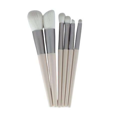 Bestby - 6-Piece Nylon & Acrylic Makeup Brush Set - Beige & Grey